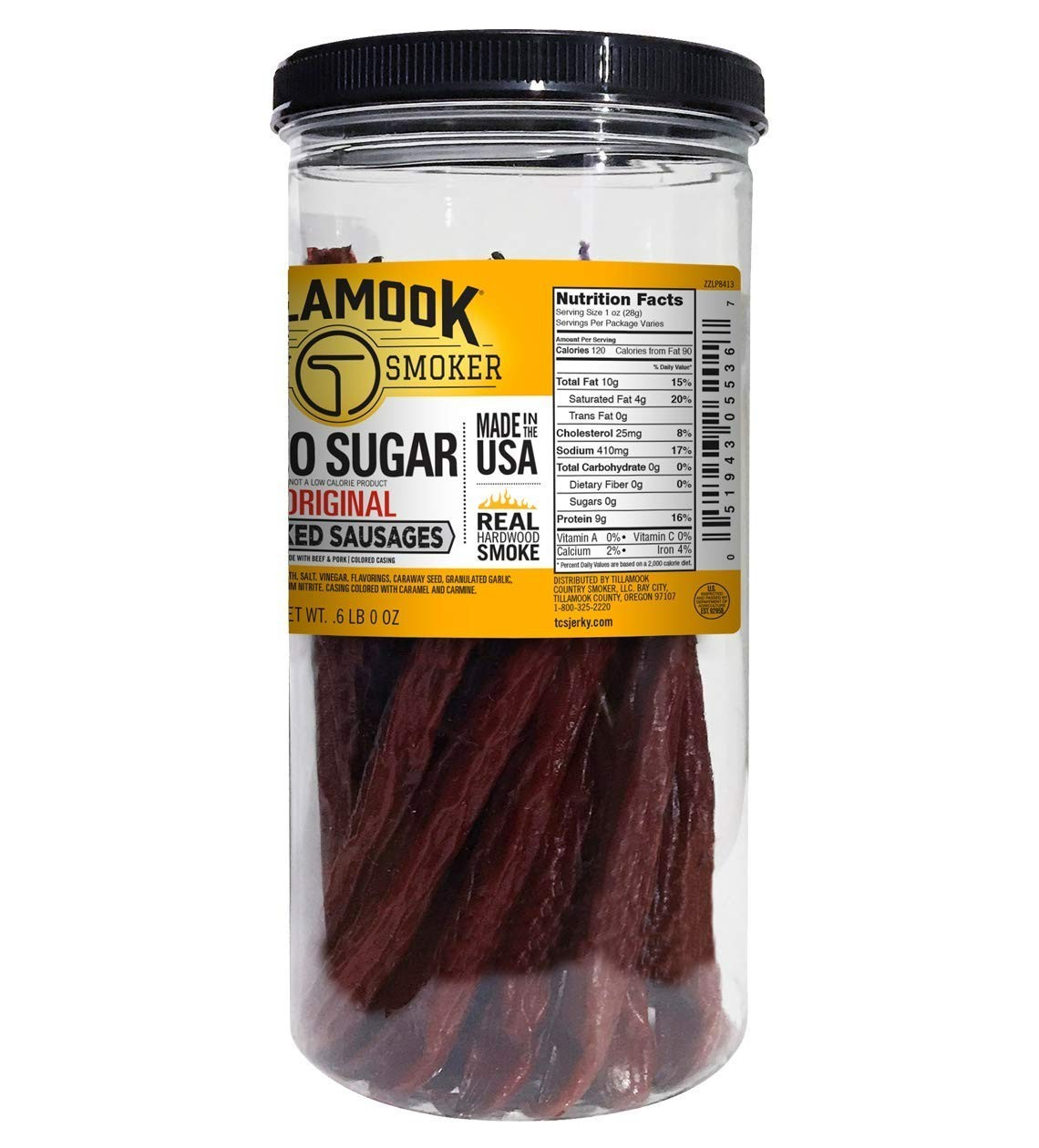 Keto Friendly Zero Sugar Smoked Sausages, , 12 Ounce Tall Jar, 17 Count