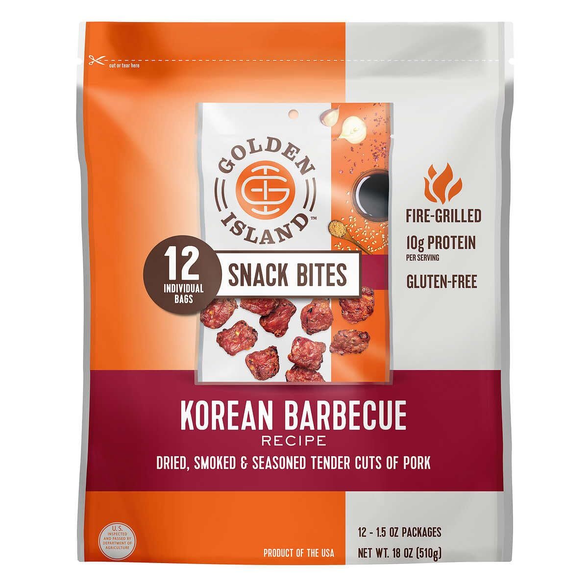 Korean BBQ Jerky Snack Bites 1.5 Ounce Pack of 12 Gluten Free No Added MSG