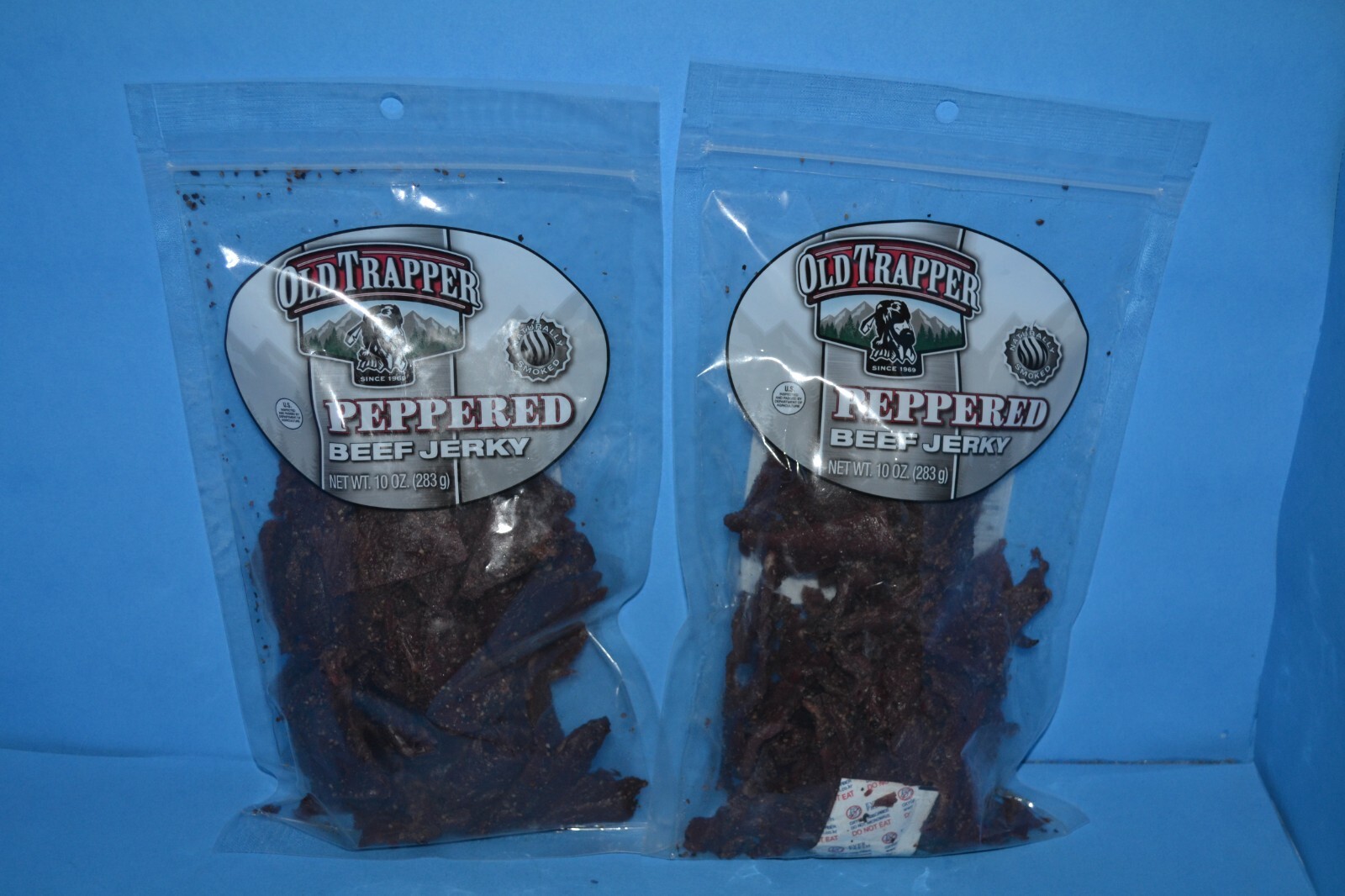 Lot Of 2 Bags Old Trapper PEPPERED Beef Jerky, 10 oz Each, Exp. 10/2027