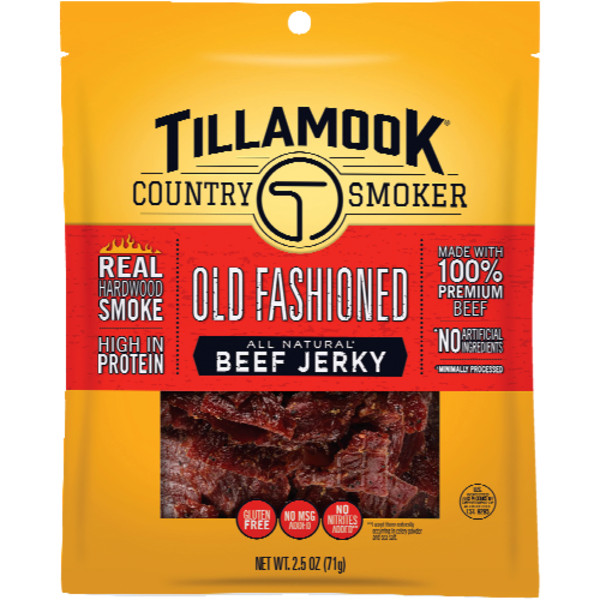 Tillamook Country Smoker Old Fashioned Beef Jerky 2.5 oz Pack of 4