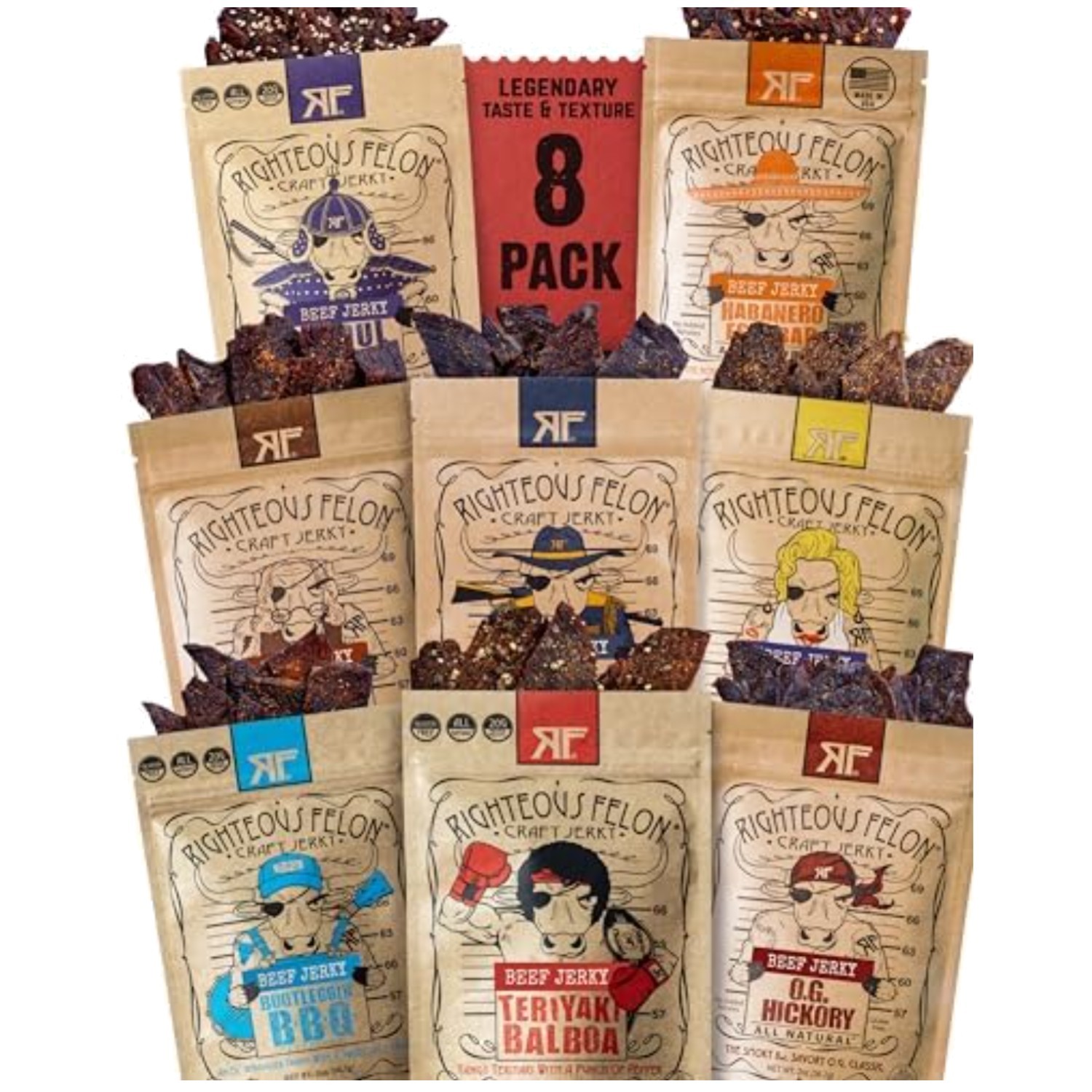 Gourmet Beef Jerky Sampler – 8 Pack Variety