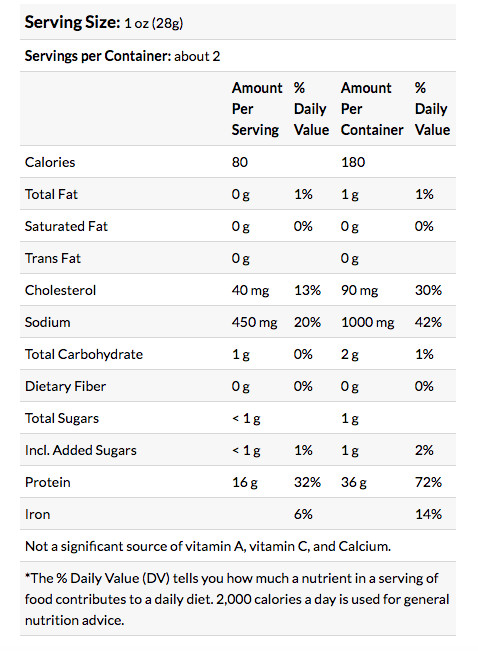 Keto snacks: Stryve Protein Beef Biltong Teriyaki 2.25 oz 2 ct (1 carb)