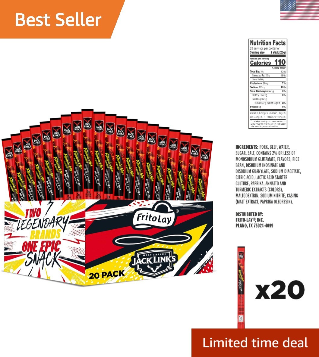 Jack Link’s Meat Stick Flamin’ Hot Pack of 20