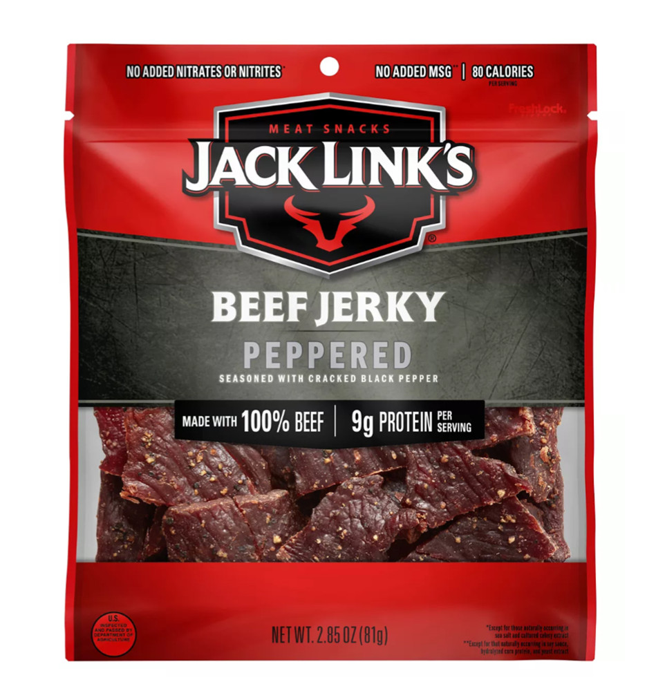 Jack Link’s 10000007614 100% Premium Peppered Beef Jerky, 2.85 oz.