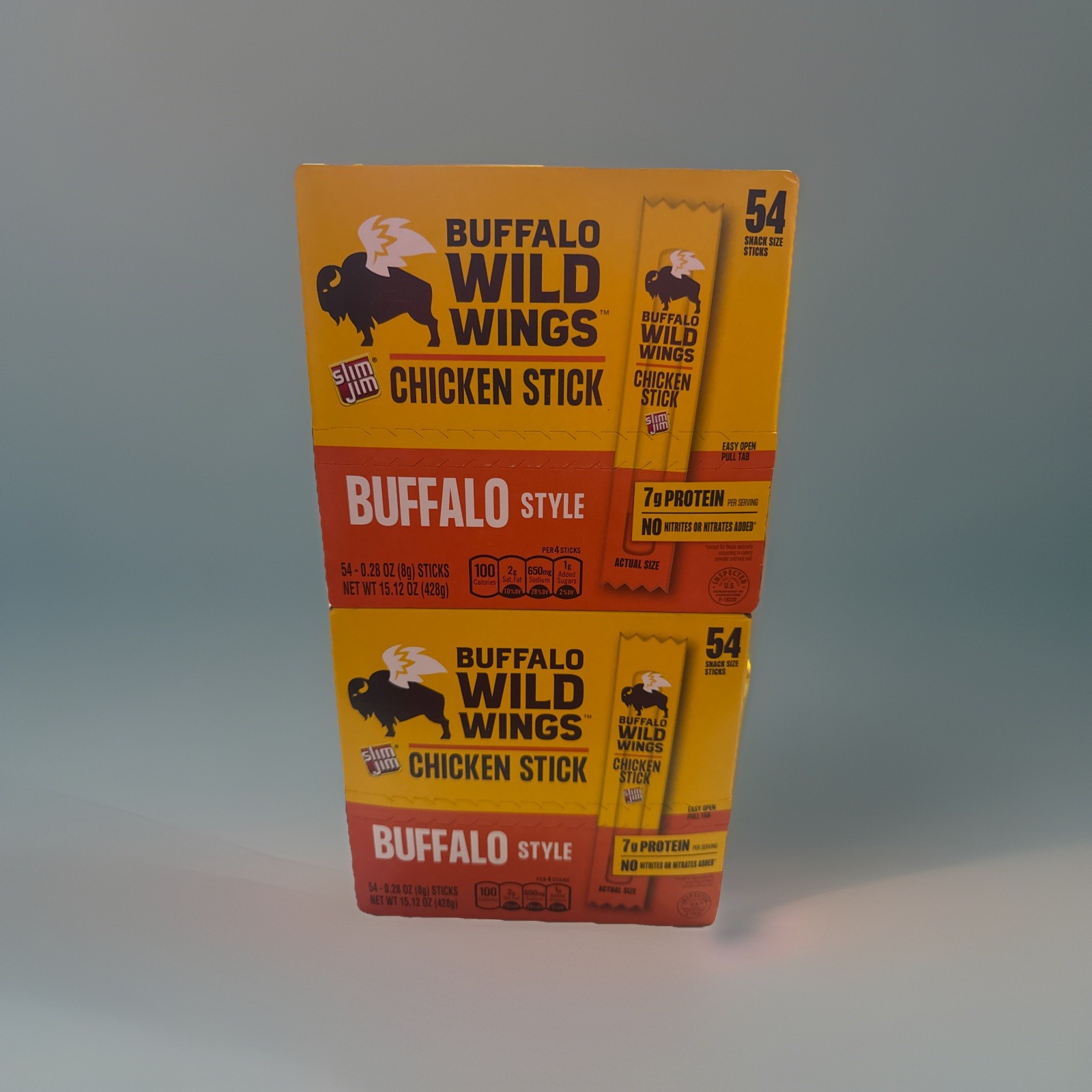 Slim Jim Buffalo Wild Wings Chicken Sticks, Buffalo 0.28 Oz 54 Ct Each (2 Boxes)