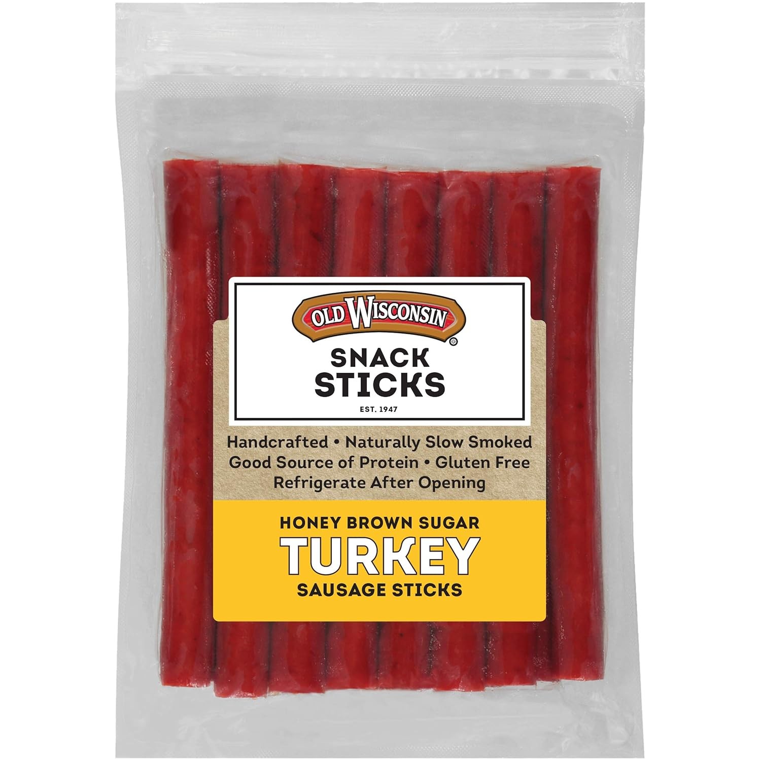 Old Wisconsin Honey Brown Sugar Turkey Sausage Snack 1 Pound (Pack of 1)