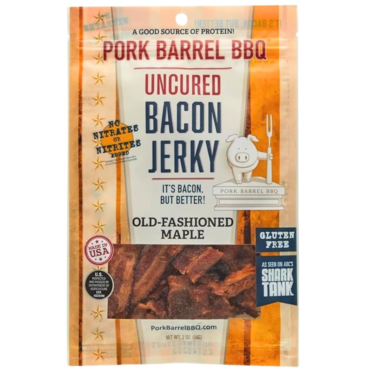 Old-Fashioned Maple Bacon Jerky – Uncured Snacks, Sweet Maple and Brown Sugar