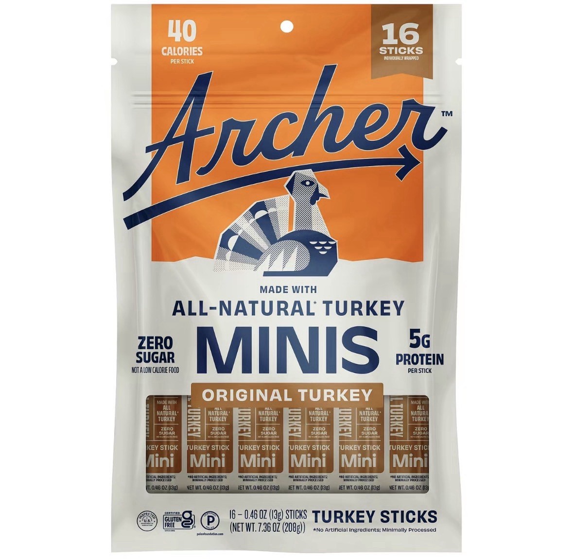 Archer All-Natural Turkey Minis, 16 pack – Expiration Date April 2027