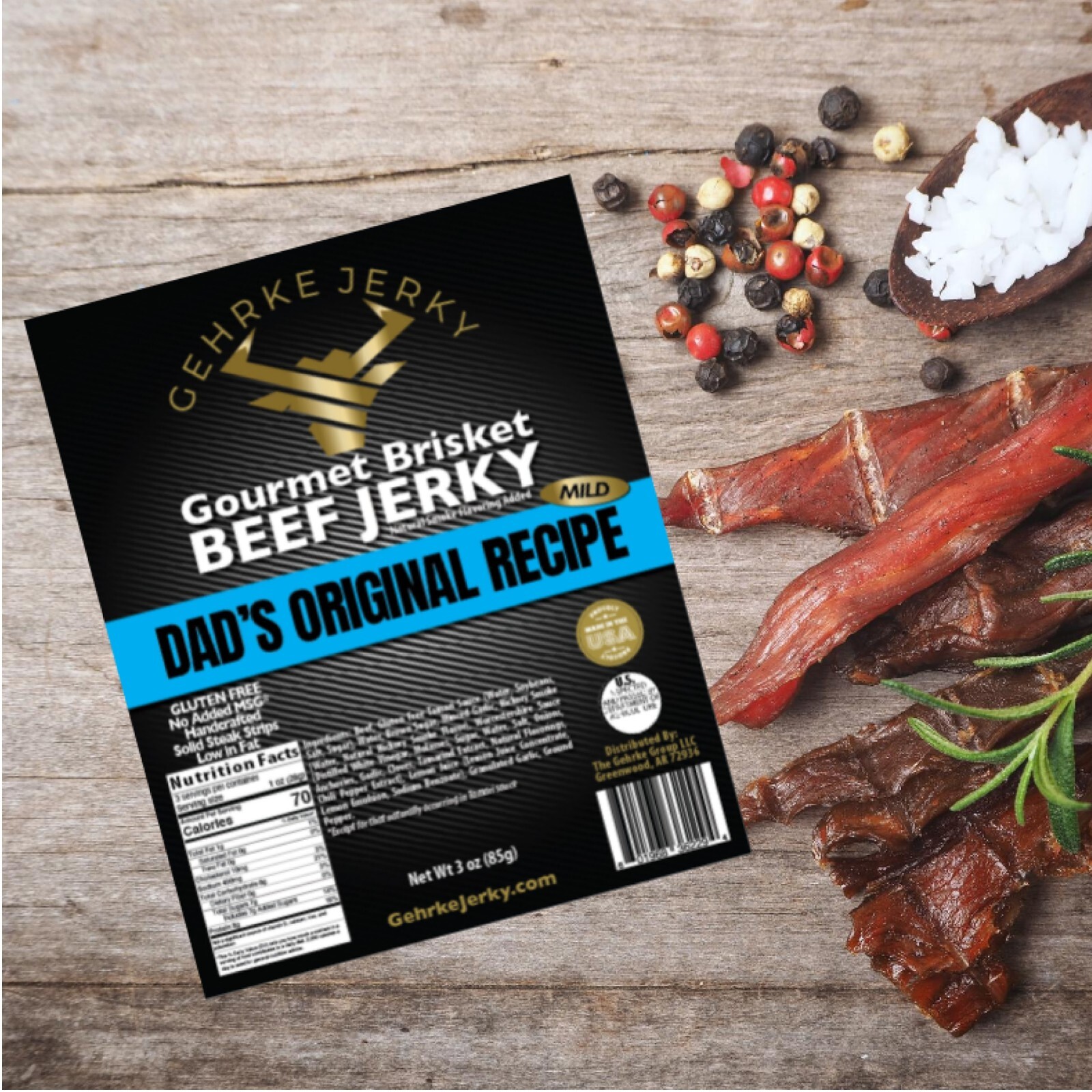 BEST GOURMET BEEF BRISKET JERKY HOME MADE STYLE PREMIUM GEHRKE JERKY FREE SHIP
