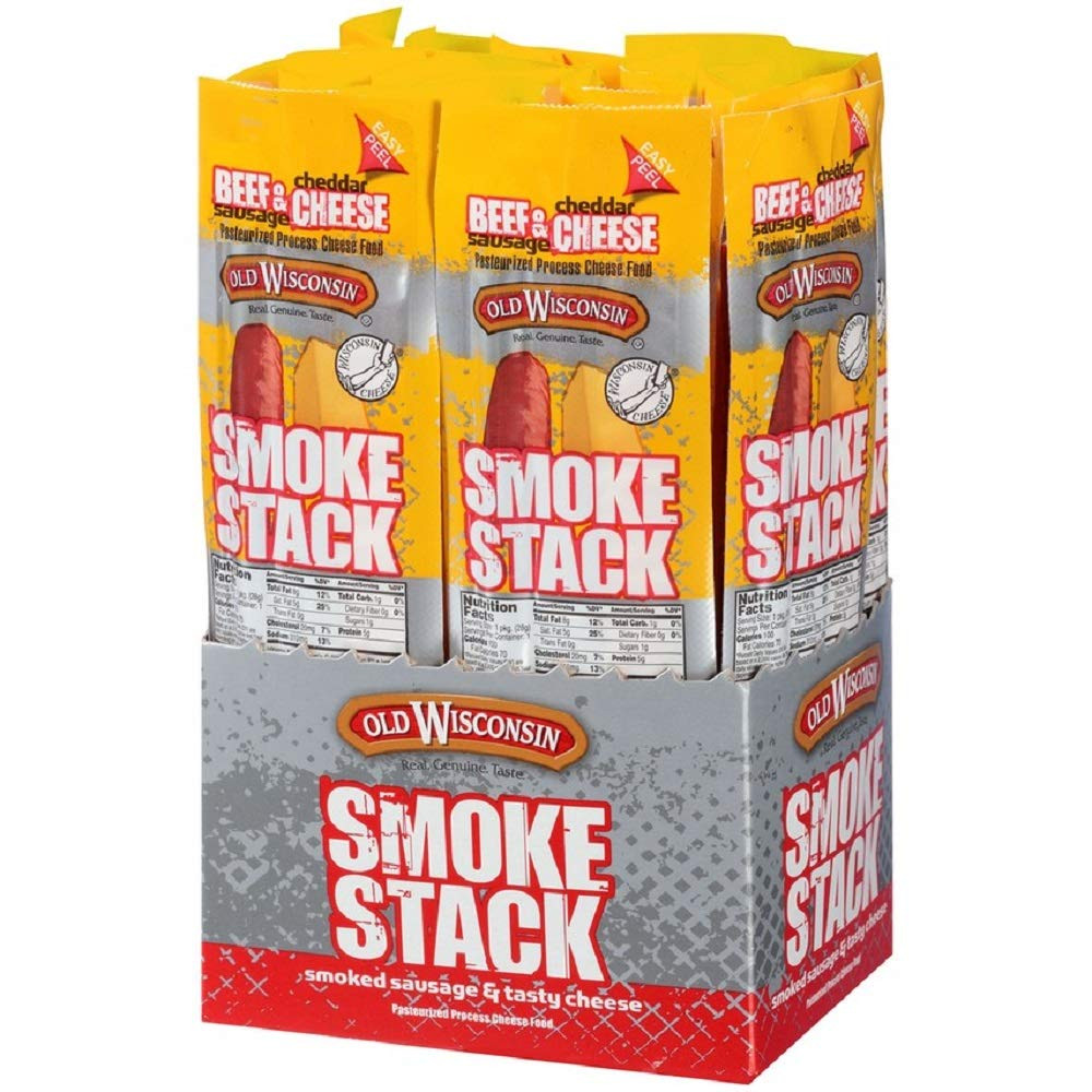 Beef And Cheddar Snack Sticks 1 oz 18 Pack Cheese Meat Protein Snacks