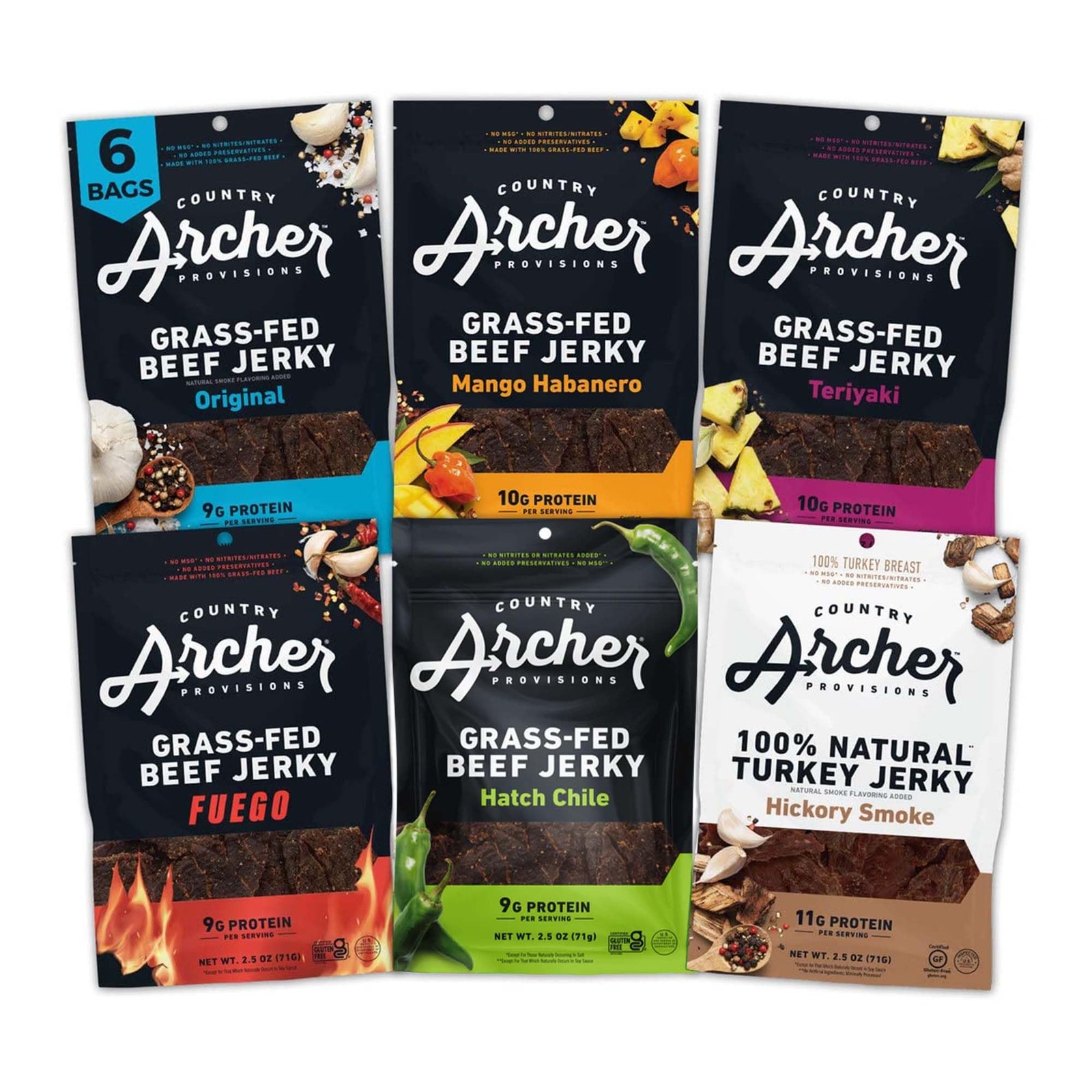 Grass-Fed Beef Jerky Variety Pack- Beef Jerky Snack Packs, Beef Jerky Assortm…