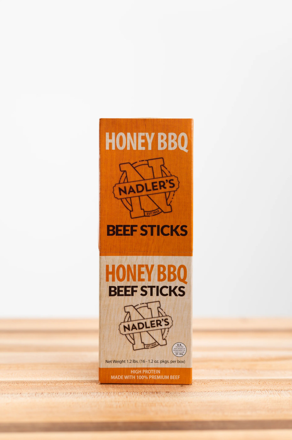Nadler’s Beef Honey BBQ Sticks 16 Pack 1.2oz Premium Meat Snack High Protein