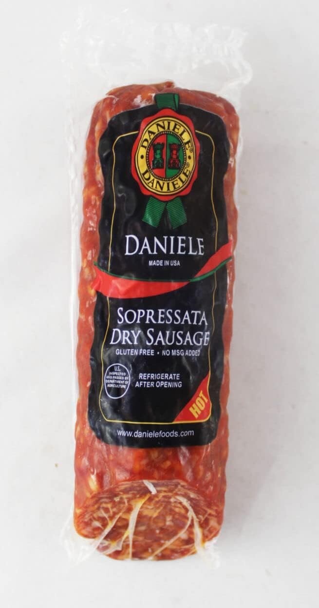 Italian Style Hot Sopressata Salami Chunk 2.5Lbs – 3Lbs Average Weight