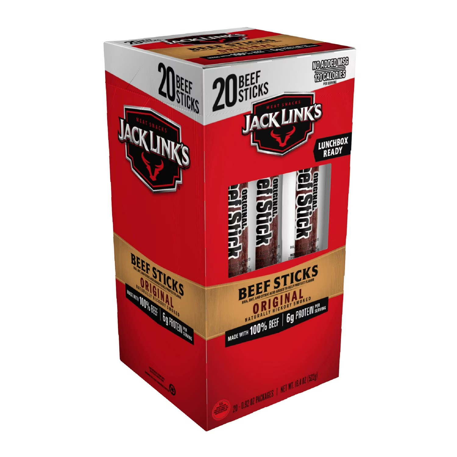 Jack Link’s Original Beef Sticks, 0.92 oz., 20 pk.