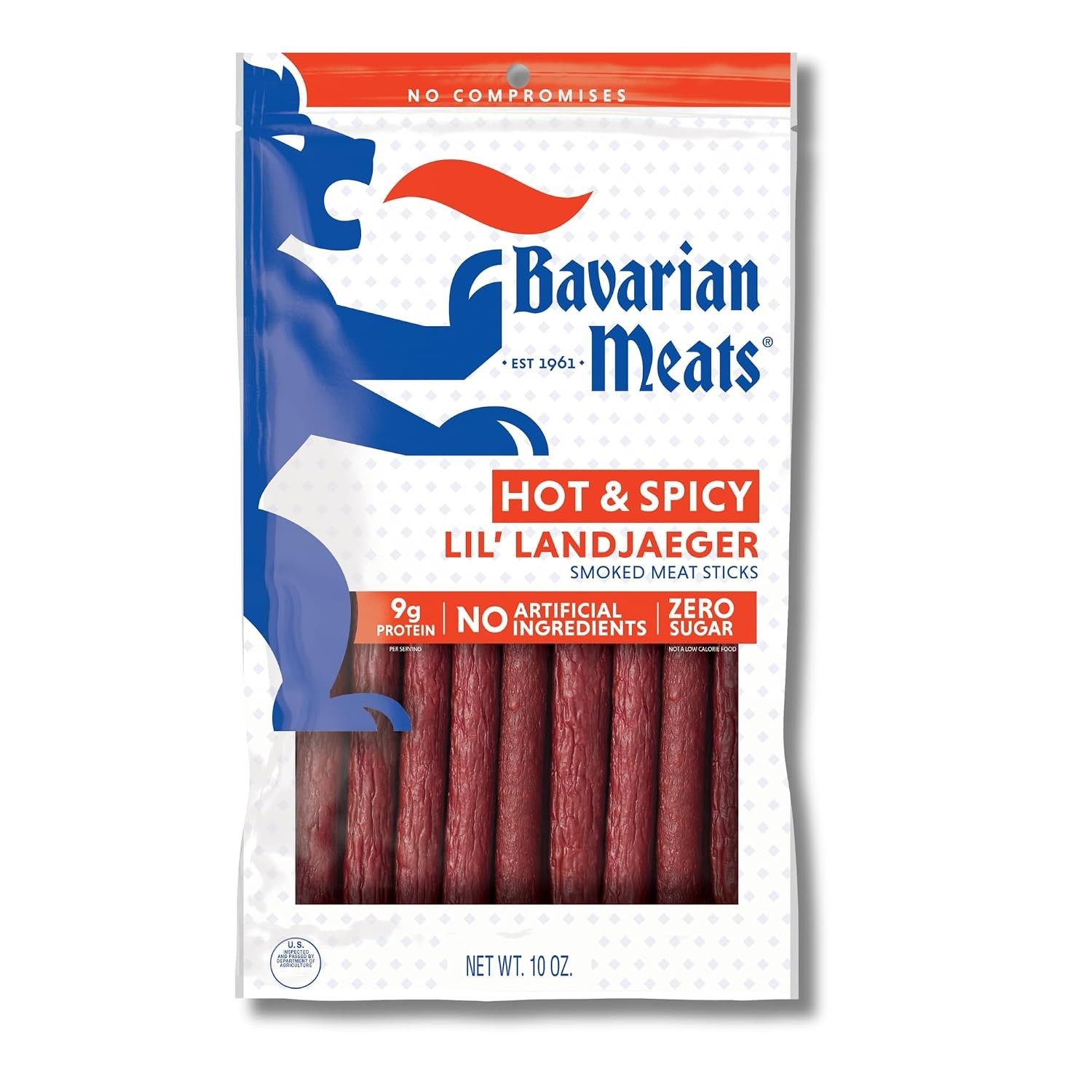Hot & Spicy Lil’ Landjaeger Meat Sticks, Smoked Sausage Protein Snacks, Zero …