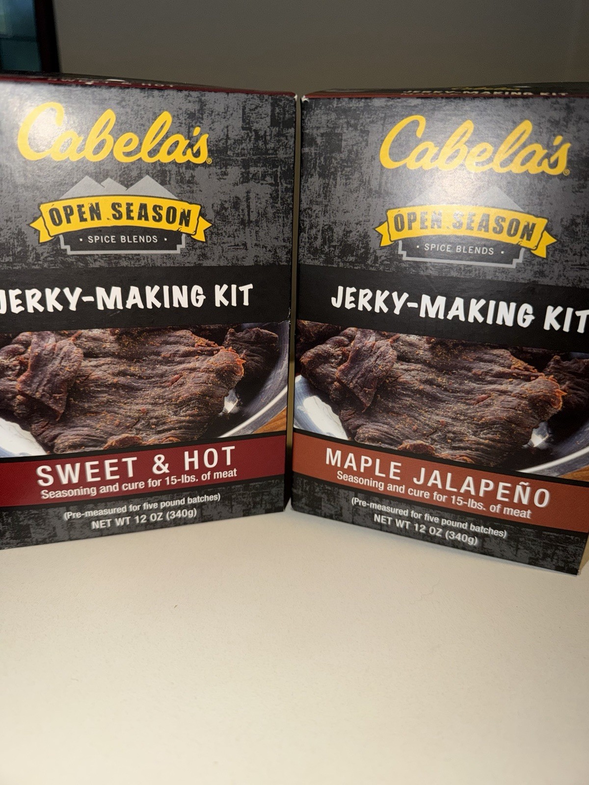 Cabela’s Open Season Jerky Making Kit LOT Sweet & Hot + Maple Jalapeño NEW