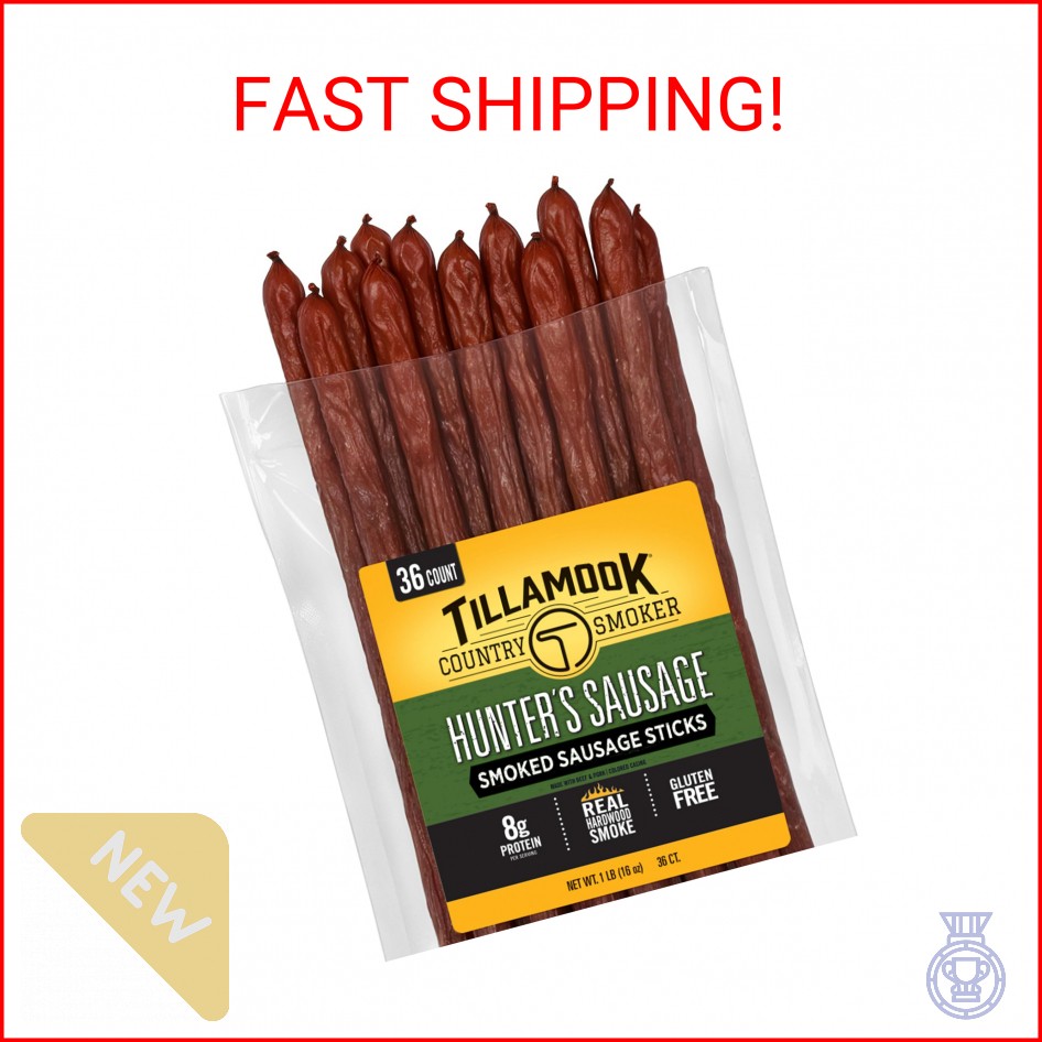 Tillamook Country Smoker Smoked Sausage, Hunter’s Sausage, 16 Ounce (36 Count Me