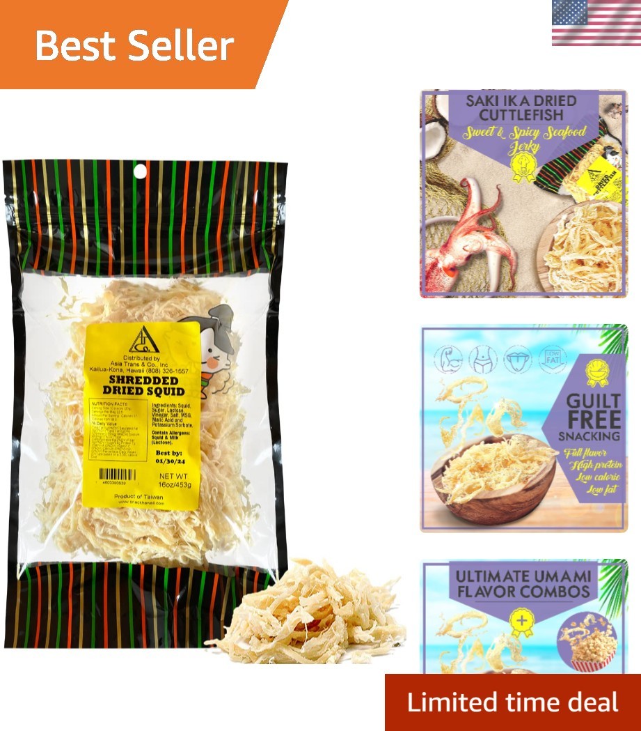 Asia Trans Saki Ika Dried Cuttlefish Snack – Hawaiian Seafood Jerky – High-Pr…