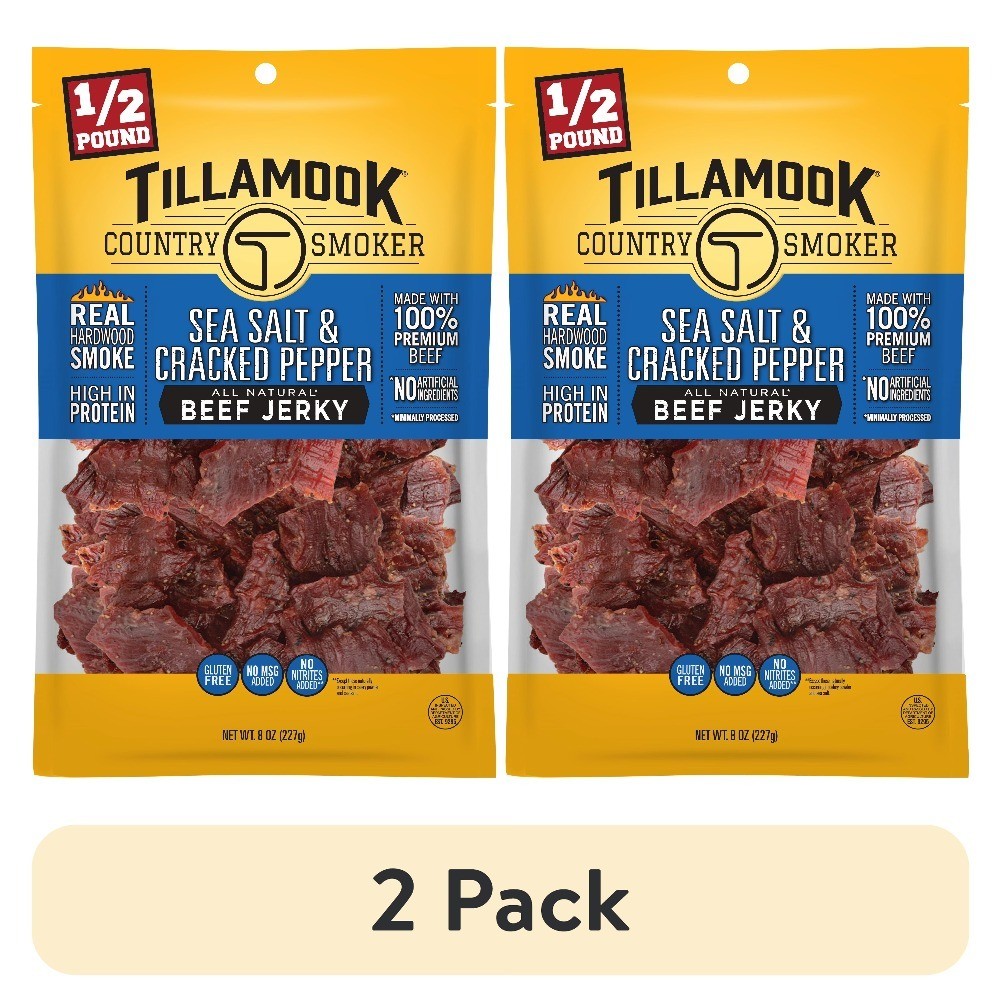 Sea Salt & Pepper Beef Jerky Natural Seasoning 8 oz Bag (2-Pack)