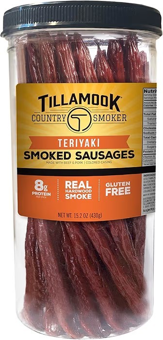Tillamook Country Smoker Real Hardwood Smoked Sausages, Teriyaki, 15.2 Ounce Tal