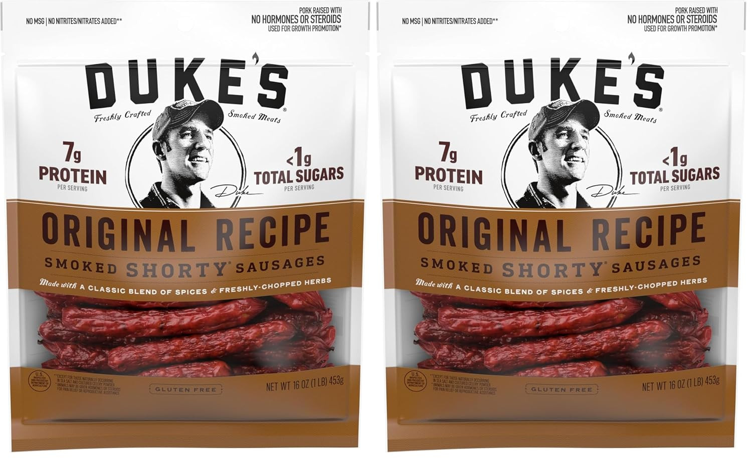Duke’S Pork Original Smoked Shorty Sausages, 7G Protein per Serving, 16 Oz.