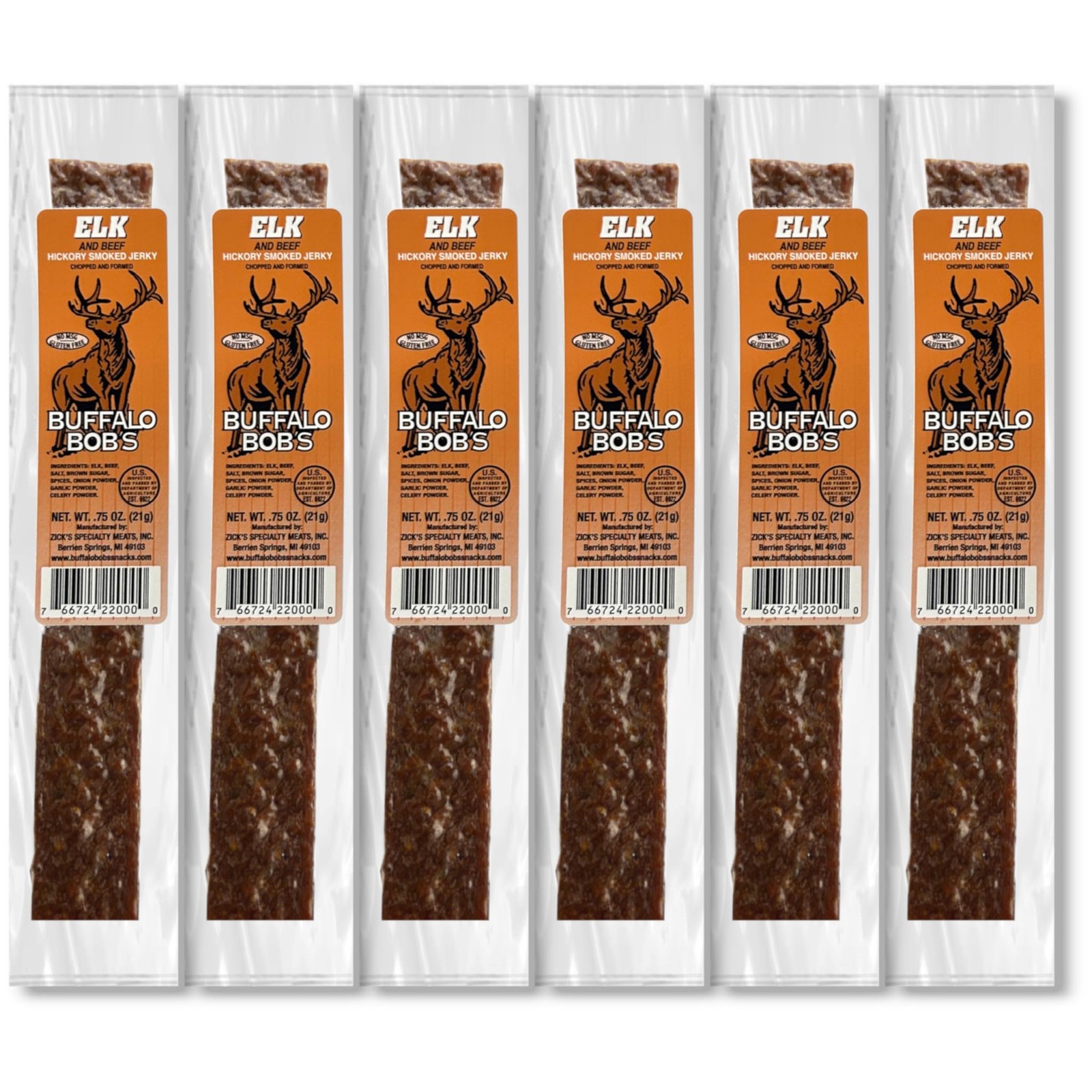 Elk Jerky 1.0oz (6 Pack) – Hickory Smoked Flavor