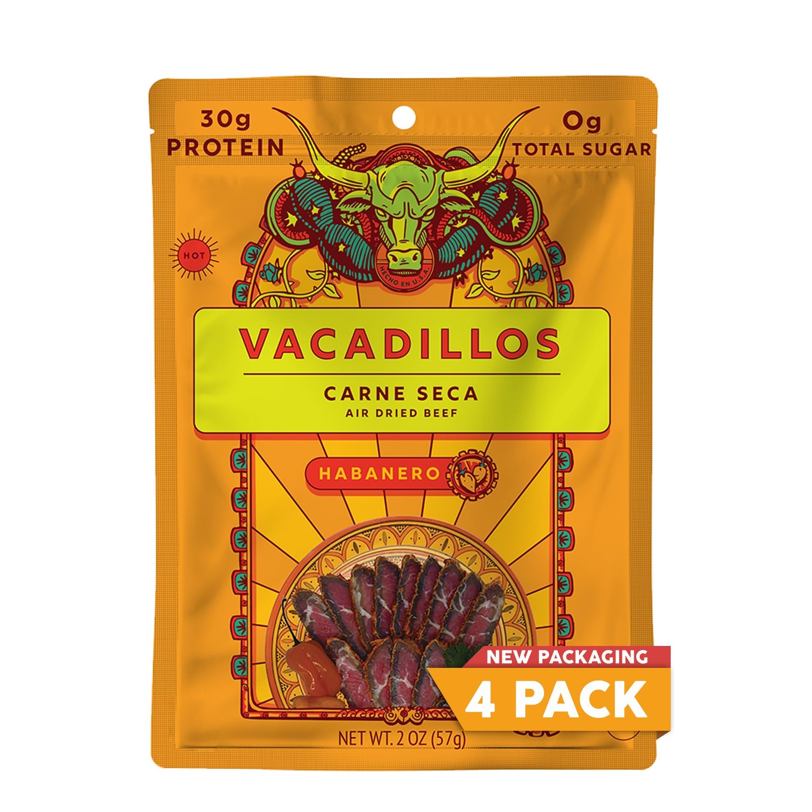 Vacadillos High Protein Carne Seca | 30g Protein, Sugar Free, Carbs Free, Gl…