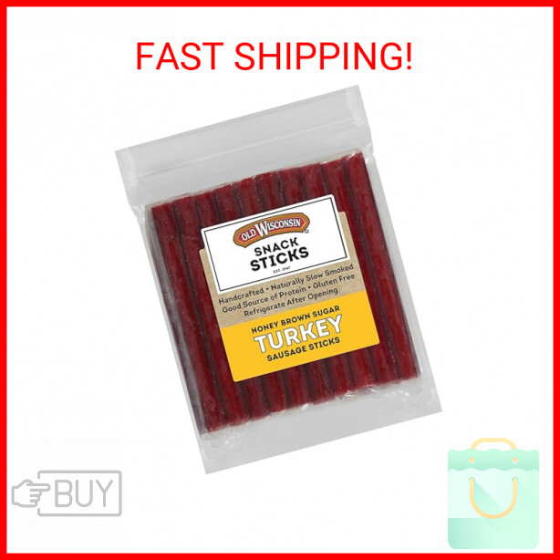 Old Wisconsin Honey Brown Sugar Turkey Sausage Snack Sticks, Naturally Smoked, R