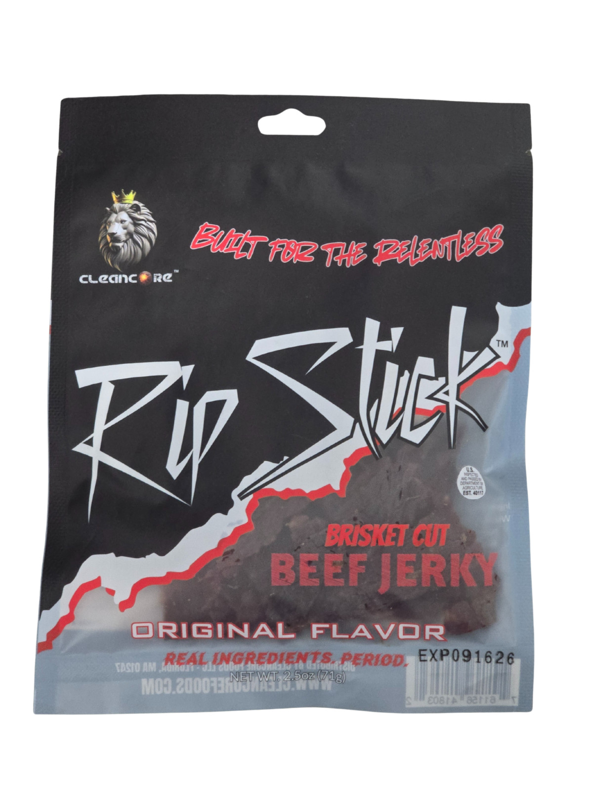 RipStick Original Brisket Beef Jerky 2.5 oz – Bold, High Protein, USA