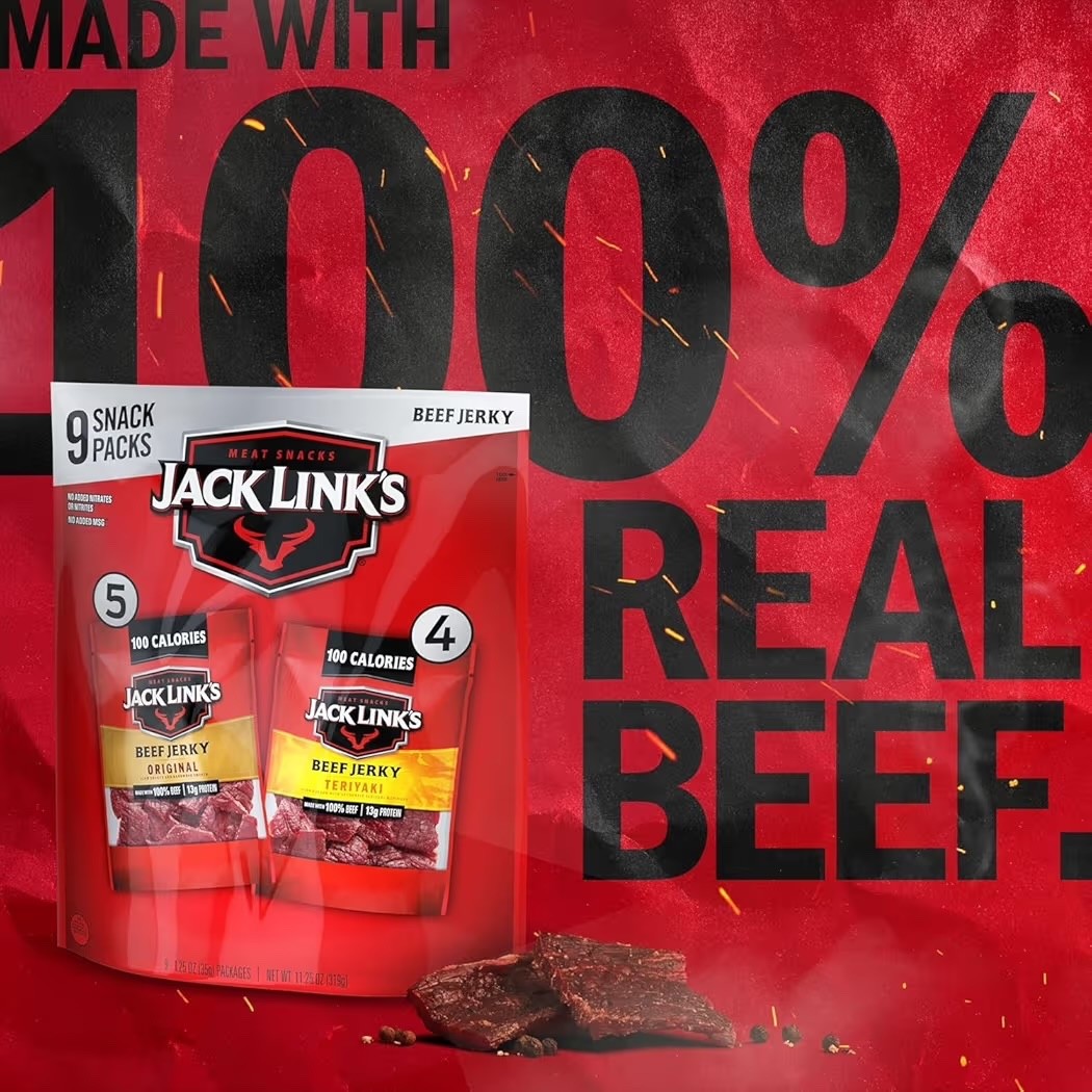 Beef Jerky Variety Pack – Original and Teriyaki – (9 Pack) 1.25 oz Bag – Ready t