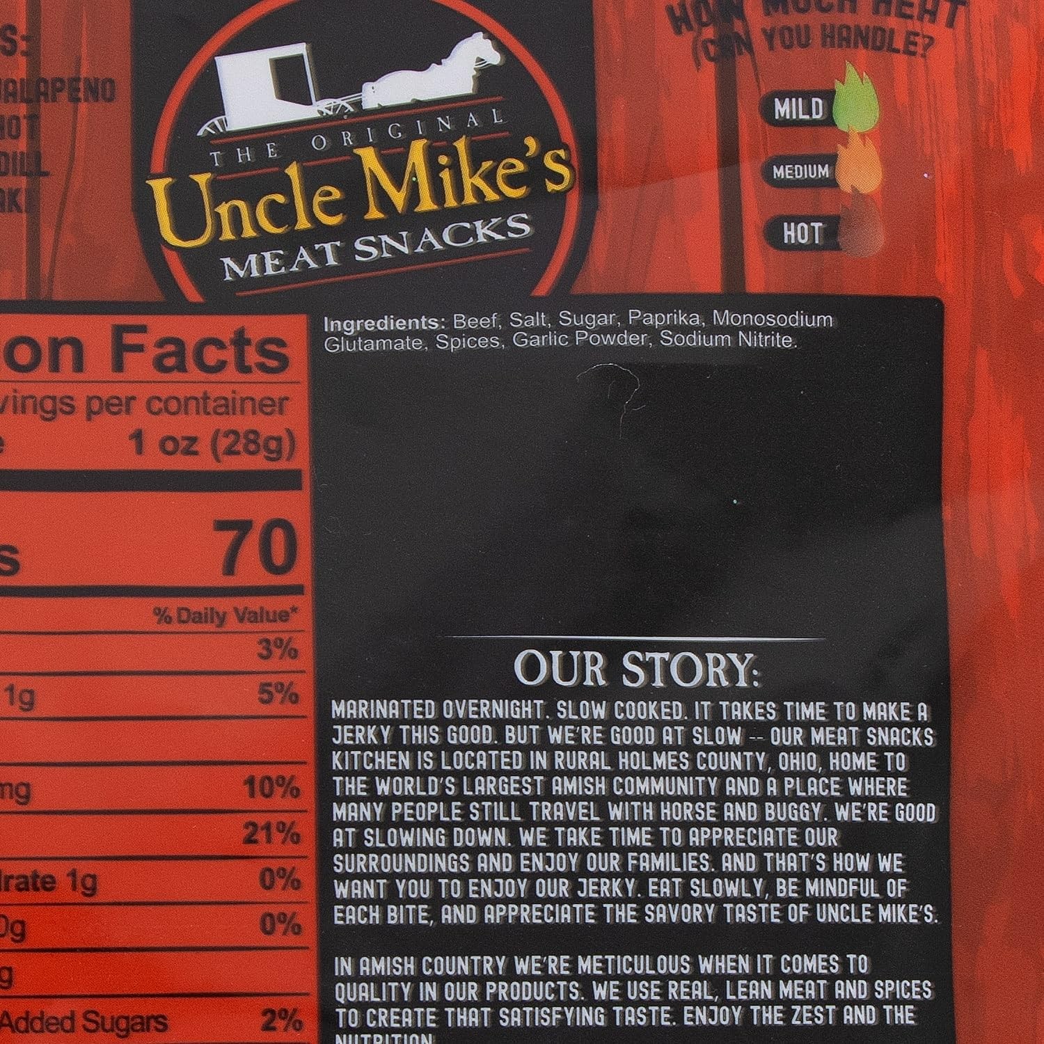 Uncle Mike’s Beef Jerky Snacks – Gluten Free, 2 Bags, 2 Count (Pack of 1)