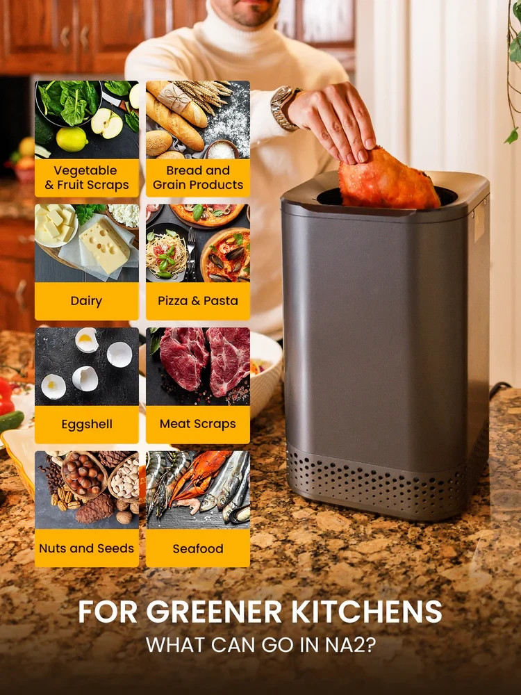 Electric Kitchen Composter 2.5L Countertop Food Waste Recycler 150W Stainless