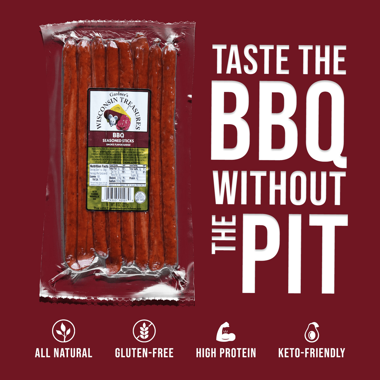 2 Lbs. Four Pack Varity Sampler Combo Gardner’s Meat Snack Sticks 4-8 oz. packs