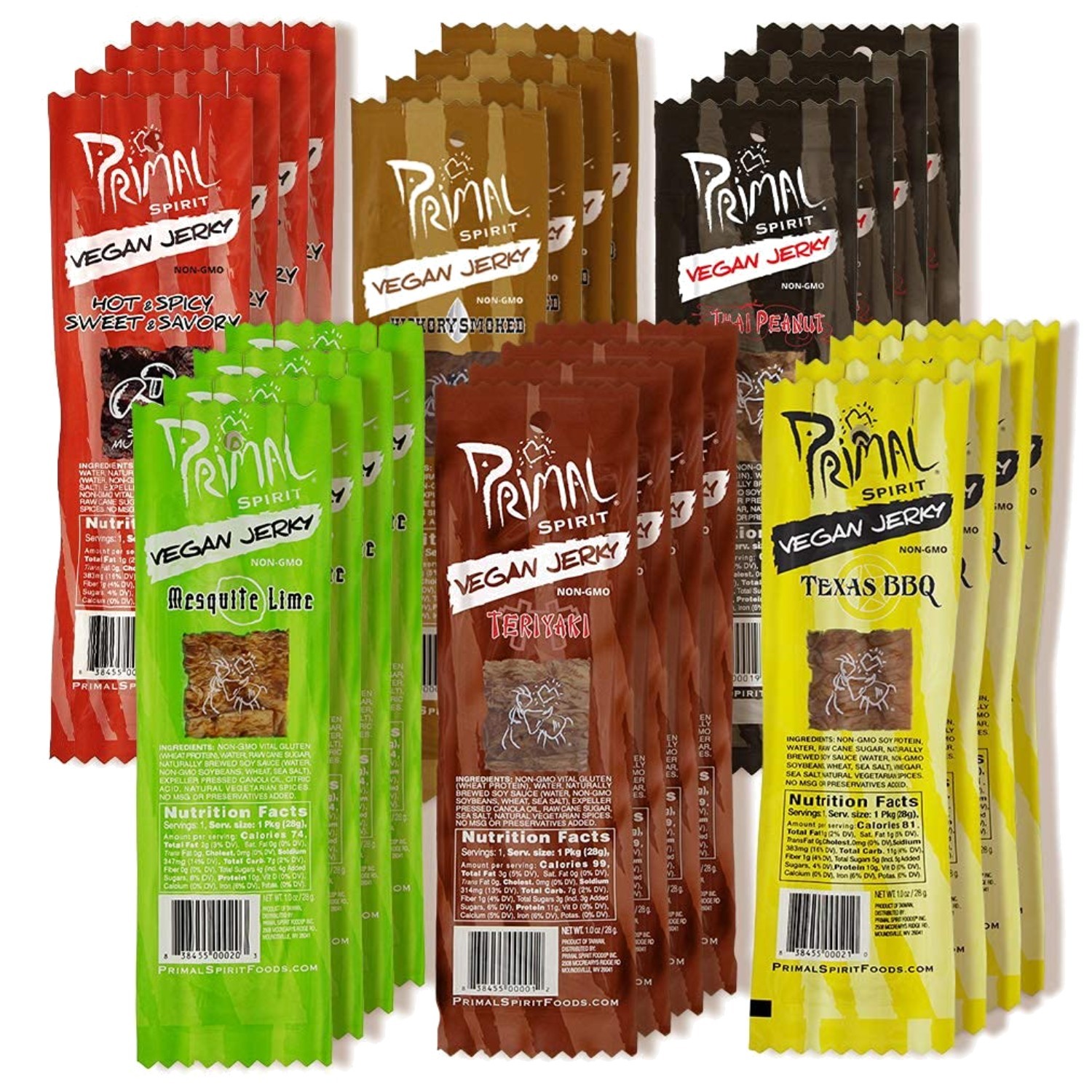 Primal Spirit Jerky – Best Taste Sampler, 24-Pack