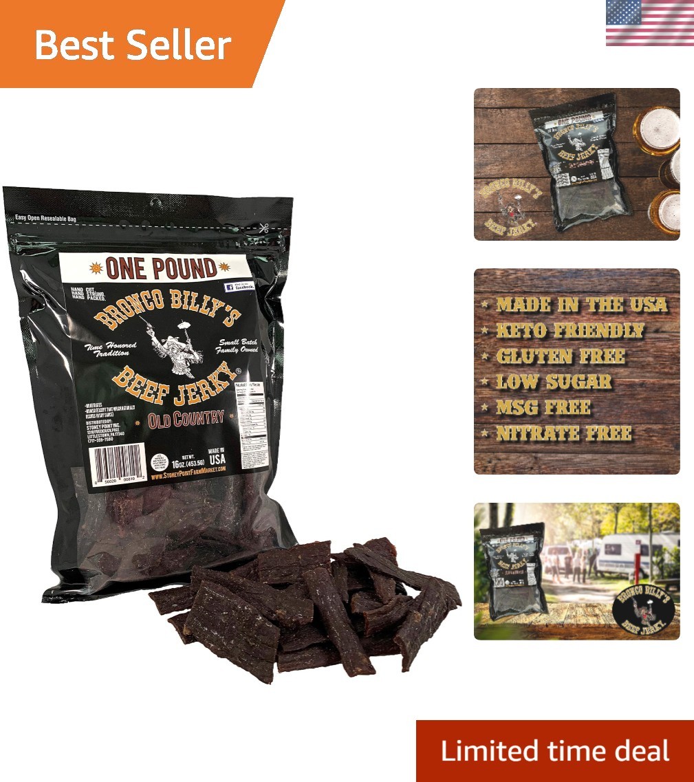 Delicious Old Country Hickory Smoked Jerky – 16oz, Perfect for Keto Dieters
