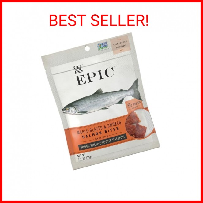 Epic Jerky Bites, 100% Wild Caught, Alaskan Salmon, Maple with Coconut Oil, 2.5