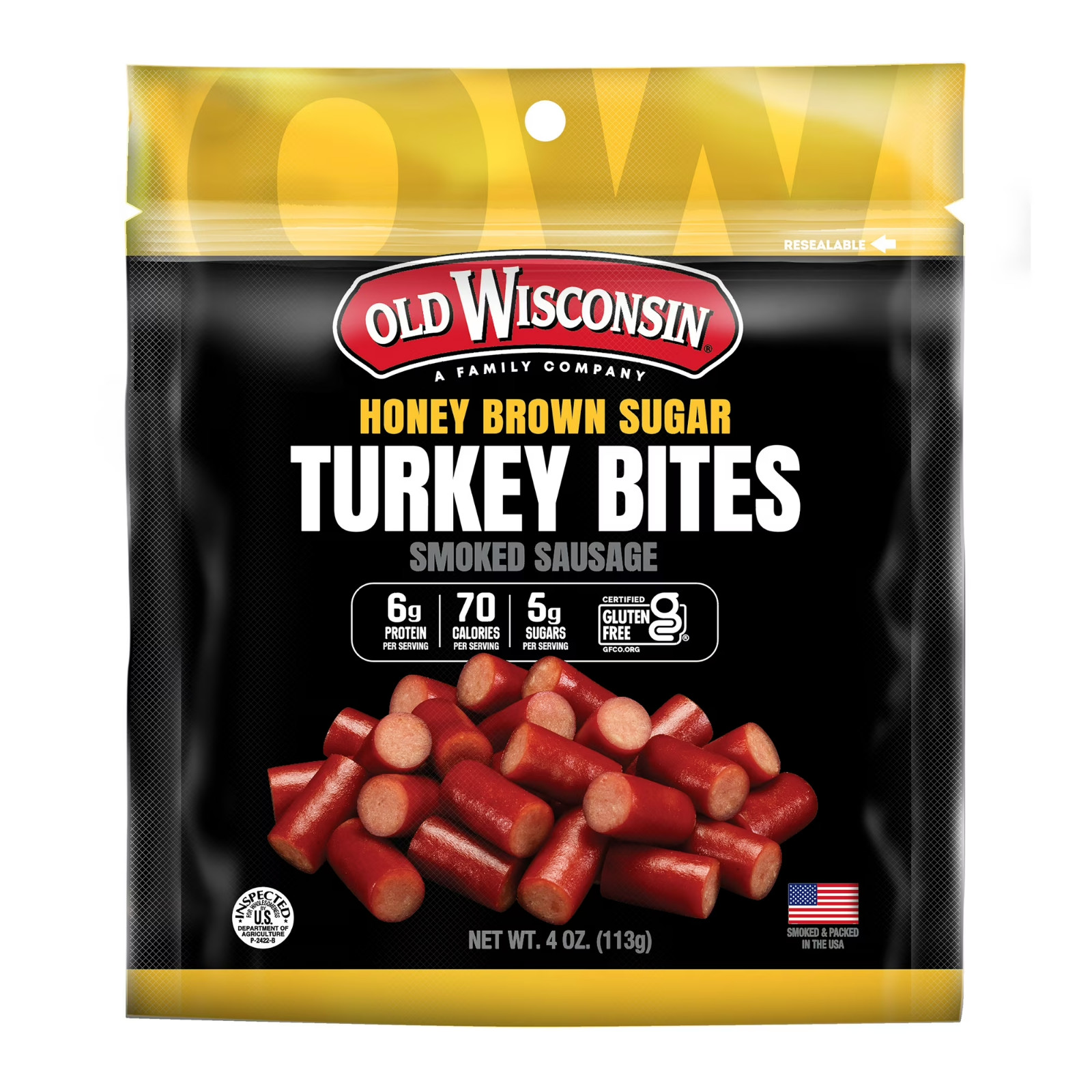 (Pack of 4) Honey Turkey Sausage Snack Bites, 4 oz each Bags 16 oz Total…
