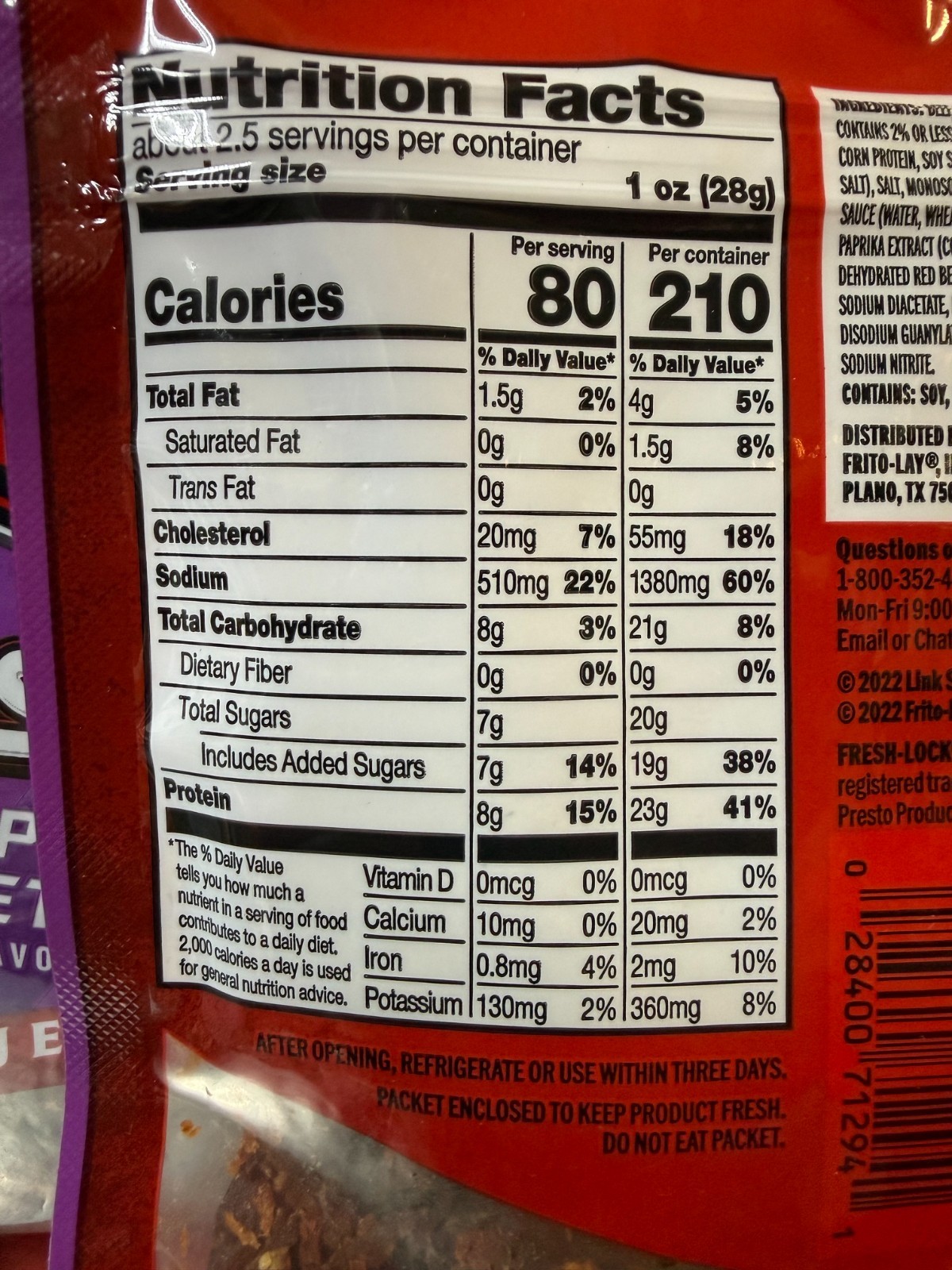 3ct – 2.65oz Jack Link’s Doritos Spicy Sweet Chili Beef Jerky Best By 02/02/2027