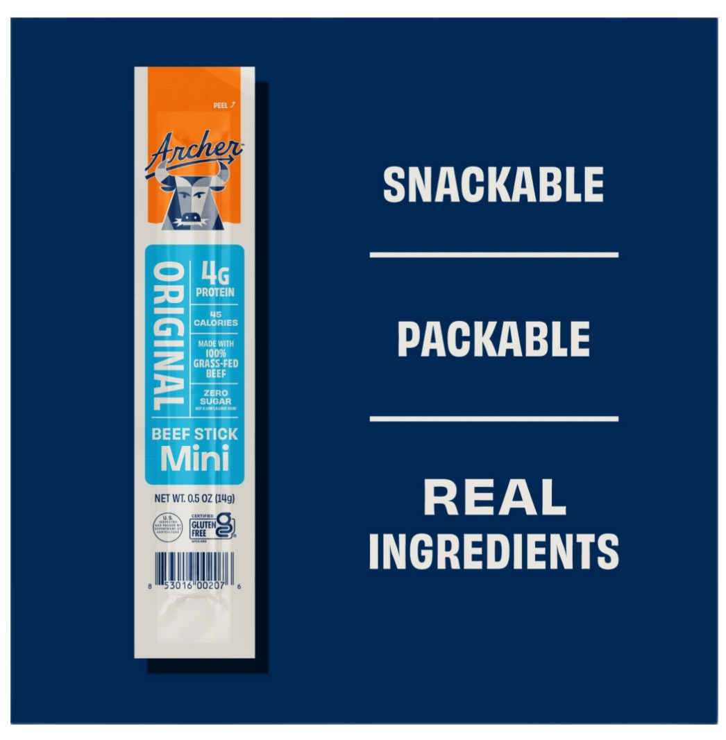 4 Country Archer Original Mini Beef Sticks (24 Pack each) Grass Fed.