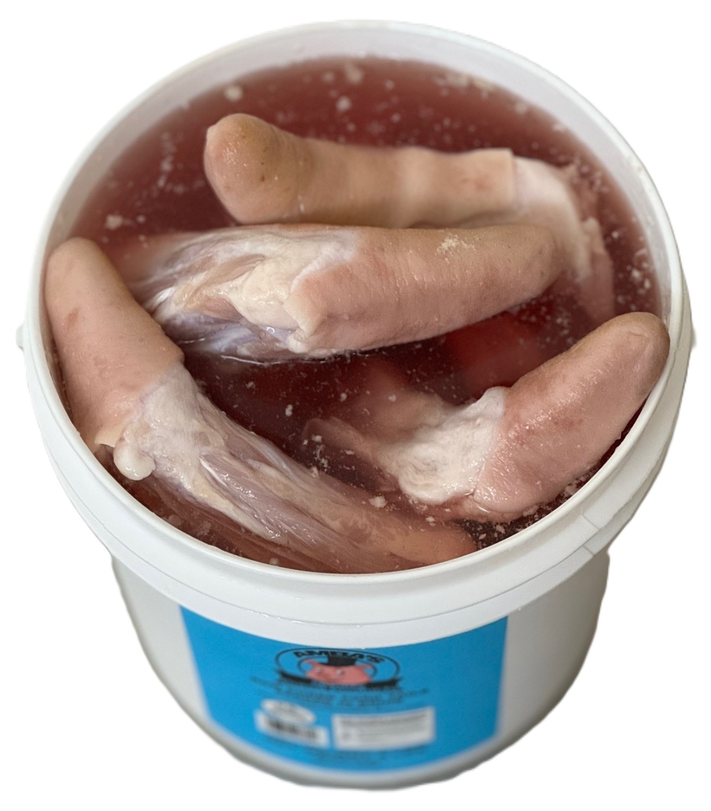 Cured Pork Tails In Brine Bucket