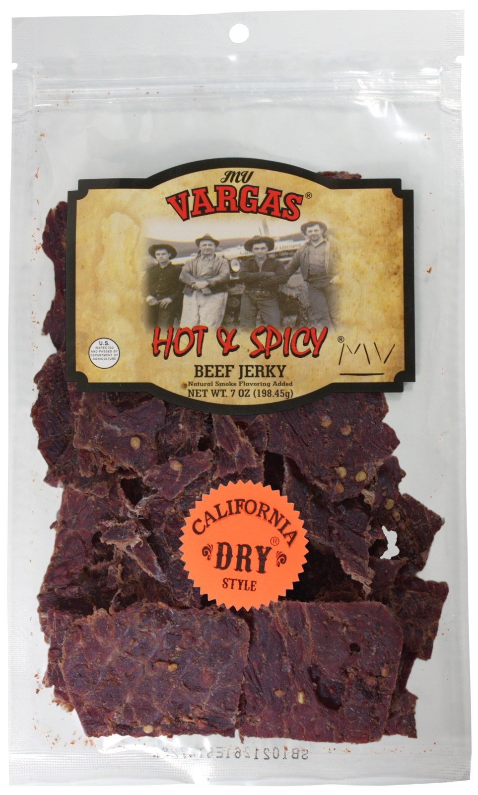 Hot & Spicy Beef Jerky – Extra Dry California Style – 7 oz Gourmet Snack