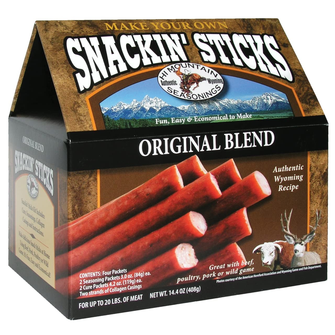 Hi Mountain Original Snackin Stick Kit for Homemade Jerky Flavors 14.4 oz