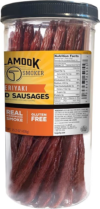 Tillamook Country Smoker Real Hardwood Smoked Sausages, Teriyaki, 15.2 Ounce Tal