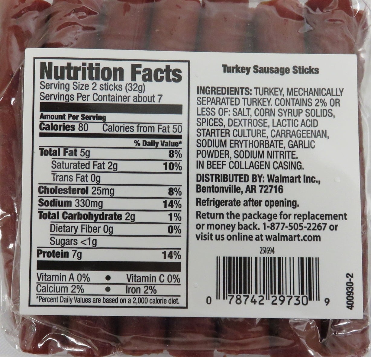 Gluten Free Turkey Sausage Snack Sticks, 28 oz Resealable Plastic Pouch