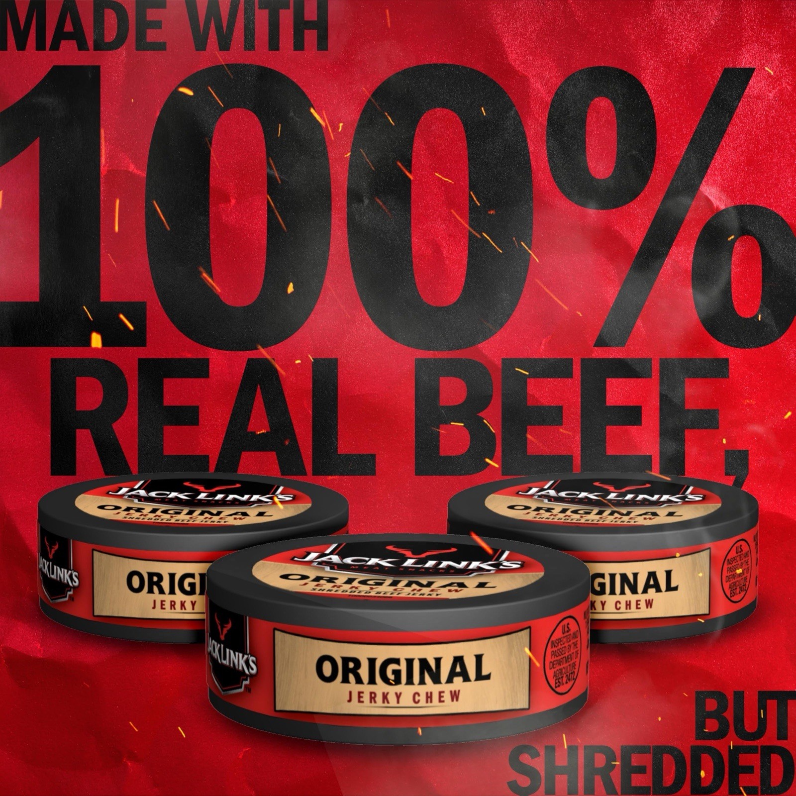 Jack Link’s Beef 🥩 Jerky Chew – 0.32 Oz Per Tin (Pack of 36)