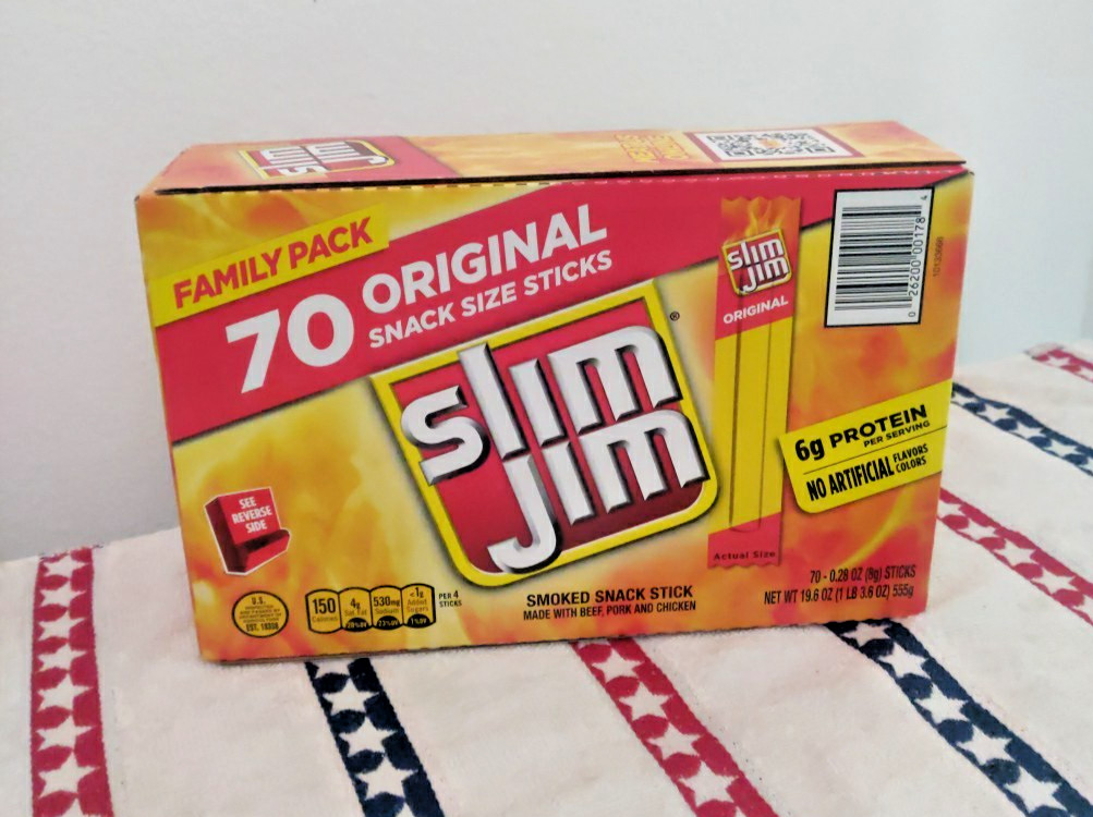 Slim Jim Original , 0.28 oz. Smoked Snack Stick, 70 Original Snack Sticks