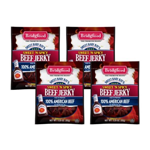 Bridgford Sweet Baby Ray’s Beef Jerky Sweet N Spicy 3.25 oz Pack of 4