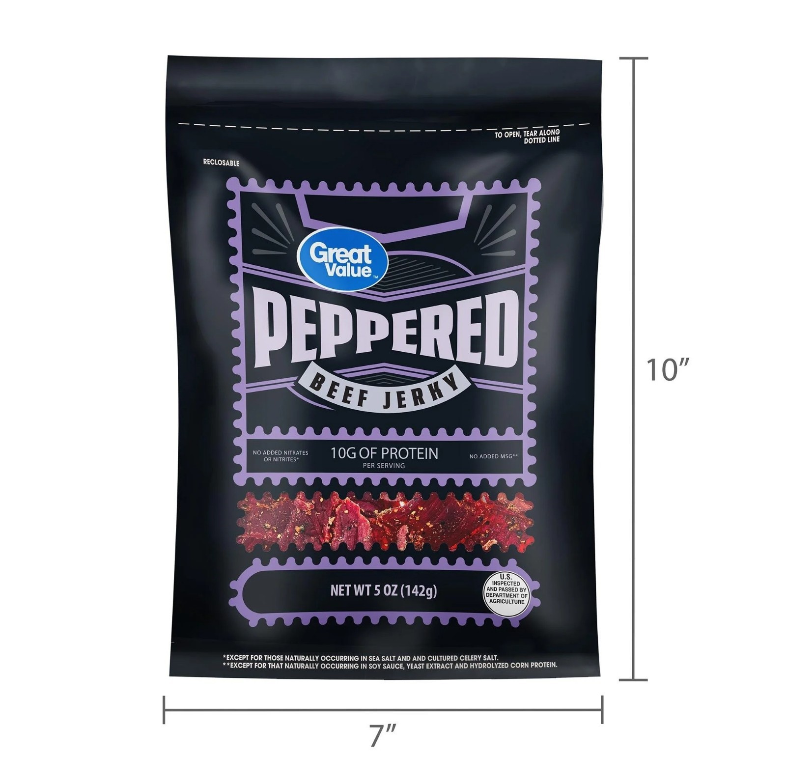 Great Value Peppered Beef Jerky, 5 oz Package