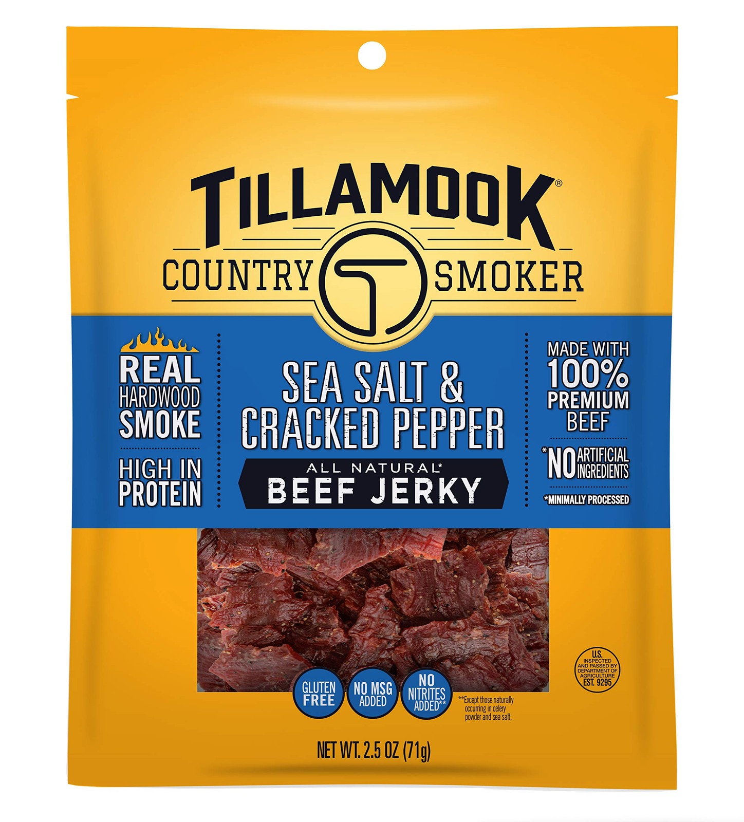 Tillamook Country Smoker Real Hardwood Smoked Beef Jerky, Sea Salt & Cracked Pep