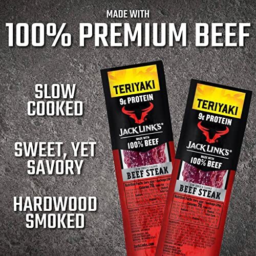 Jack Links Premium Cuts Beef Steak, Teriyaki, Strips, Bulk 1 Ounce (Pack of 72)